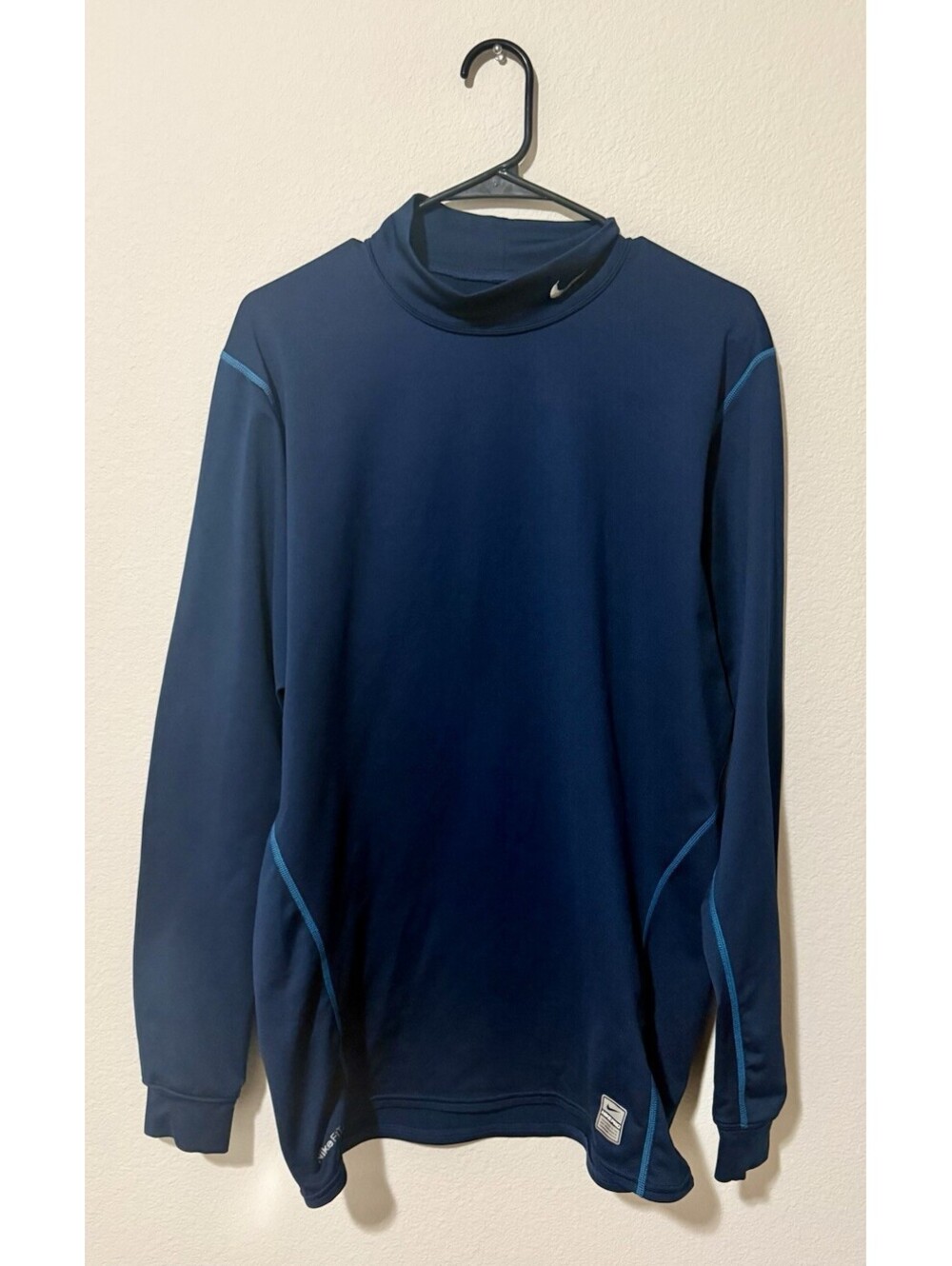 Nike Pro Long Sleeve Navy Dri-Fit Athletic Shirt | Thick & Insulating | Size XXL